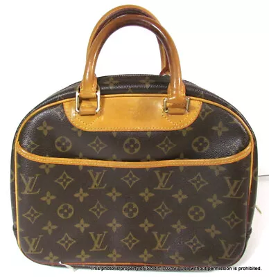 AUTHENTIC LOUIS VUITTON TROUVILLE HANDBAG Brown Monogram Vintage • £475.07