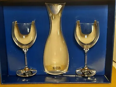 Mikasa Nicole 10  White Wine Carafe W/2 Glasses Barware Clear T7200/903 • $50