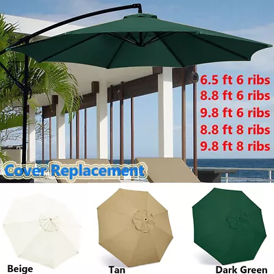 6.5-9.8FT Patio Umbrella Canopy Top Cover Replacement 8 Ribs Market Outdoor Yard • $24.69