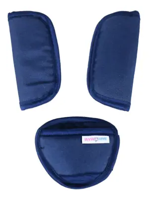 £3.99 • Buy 3 Piece Baby Stroller Car Seat Strap Covers & Crotch Pad Universal Soft Navy