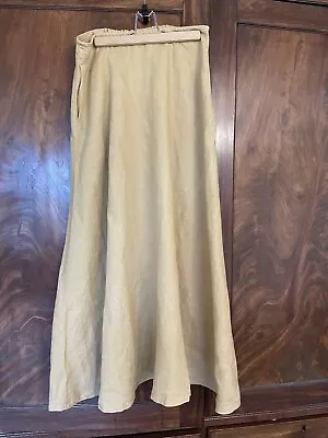 Muji Long Linen Skirt Honey Coloured Medium Summer Elegance • £28