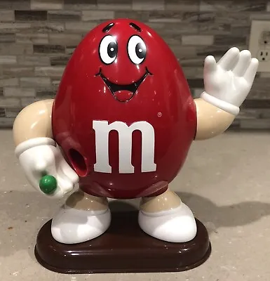 Vintage 1992 Red Peanut M&M Candy Dispenser 10  Tall Mars Inc MM Rare Hershey • $14.99