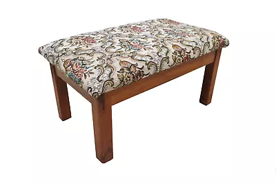 Antique English Upholstered Foot Stool - Adjustable • $224.99