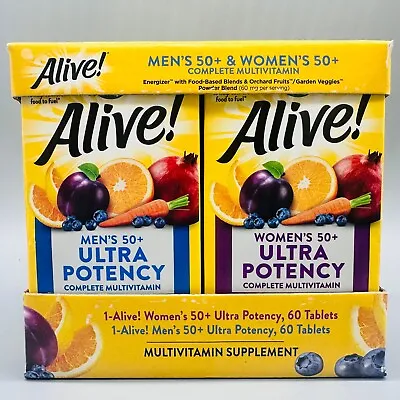 Nature’s Way Alive! Men’s 50+ And Women's 50+ Ultra Potency 2 Pack X 60Ct Ex3/24 • $12