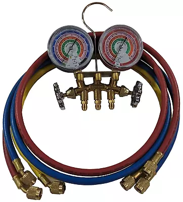 Mastercool 59161 2-Valve Brass Charging Manifold With 60in Hoses • $51.43