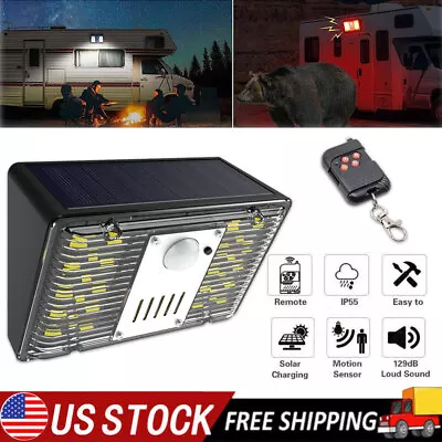 Solar Motion Sensor Sound & Light Alarm LED Strobe Car RV Security Floodlight • $21.84