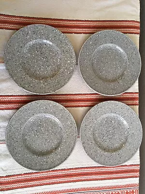 SET 4 Mikasa #CU726 Ultrastone 6.5  Gray Bread Dessert Plates Japan Black White • $17.99