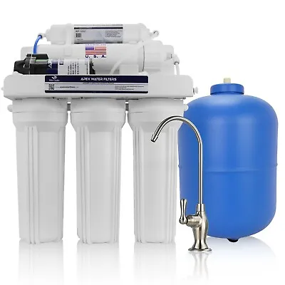 APEX MR-5075P 5 Stage 75 GPD Booster Pump RO Reverse Osmosis Water Filter System • $299.95