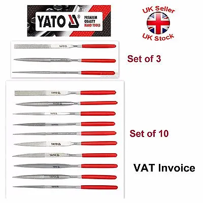 Yato Professional Diamond Needle File Set Of 3 Or 10 Pcs YT-6143 YT-6144 • £6.43
