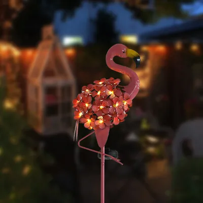 Solar Power Lawn Lamp Garden LED Flamingo Light Statue Decor Outdoor Waterproof • £13.95