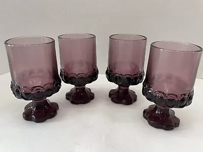 Tiffin Franciscan Madeira Plum Amethyst Purple Juice/Wine Glasses 4.75” (4) • $27