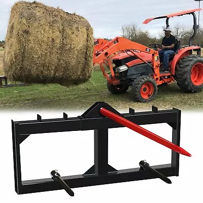 $348.99 • Buy Hay Bale Spear Tractor Skid Steer Loader Attachment 3-Tine Spear Quick Attach