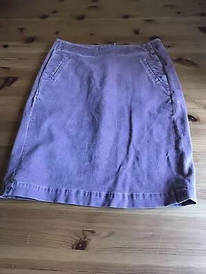 Laura Ashley Size 10 Dusky Pink Stretch Cord Skirt Pockets Zip Back W32 L22  • £6.50