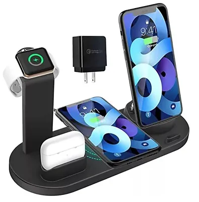 6 In 1 Wireless Charging Dock Compatible With IPhone/Samsung  • $10.99