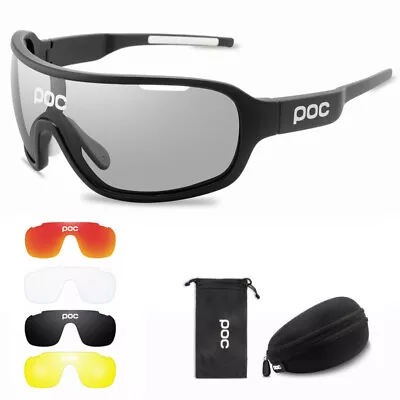 5 Lens POC Photochromic Bike Sports Sunglasses Mens Womens Cycling Sport Glasses • $27.55