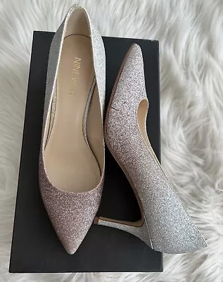 Nine West - Pink/Silver Ombré Glitter Pumps - Size 7 - Worn Once- RRP$179 • $60