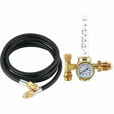 Argon CO2 Tig MIG Flow Meter Welding Regulator Gauge Gas Welder  CGA-580 W/ Hose • $32.56