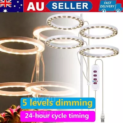 LED Plant Halo Light USB Ring Grow Light Lamp Angel Phytolamp Indoor Plant Aus • $14.23