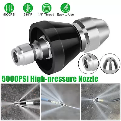 Sewer Cleaning Tool High-pressure Nozzle 5000psi Pipe Cleaner 1/4 Inch Connector • $10.98