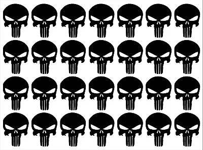 The Punisher Small 1  Skull Vinyl Decals Phone Laptop Gun Helmet Stickers Sheet • $9.19