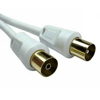 £4.99 • Buy Coaxial TV Aerial Cable COAX Male To Female RF Extension Lead Digital 1m To 10m