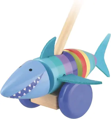 £16.66 • Buy Shark Push Along Toy - Animal Push And Pull Along Toys For 1 Year Olds, Wooden T