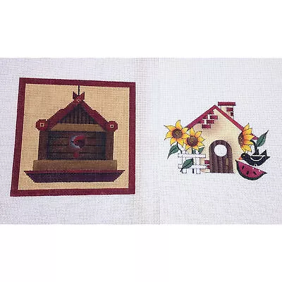 $29 • Buy 2 Needlepoint Canvas Lot:  Birdhouse Theme Melissa Shirley, Rennaissance  Bm