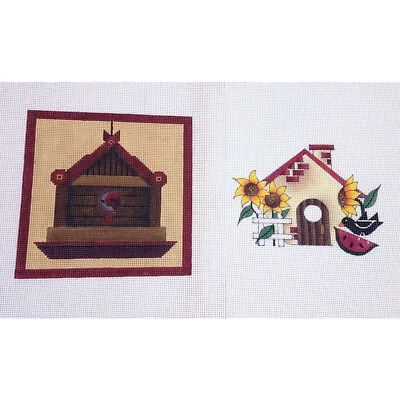 $29 • Buy 2 Needlepoint Canvas Lot:  Birdhouse Theme Melissa Shirley, Rennaissance  Bm