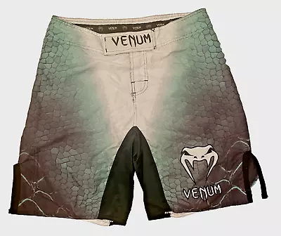 VENUM Fight Team MMA Jiu Jitsu Shorts Size Medium 33 Green White Black Snake • $26.75