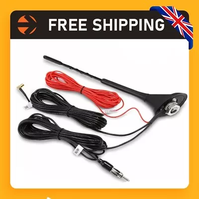 Car Universal Roof Mount Active Amplified DAB + AM FM Radio Aerial Antenna Mast • £16.89