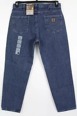 CARHARTT Men's Relaxed Fit Tapered Leg Denim Jeans B17 DST • $32.99