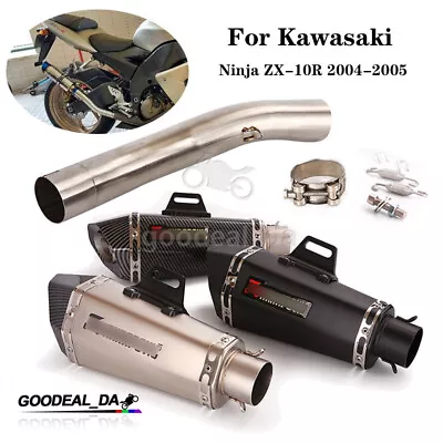 For Kawasaki 2004-2005 Ninja ZX-10R ZX10R ATV Exhaust Muffler Pipe Mid Link Pipe • $166.83