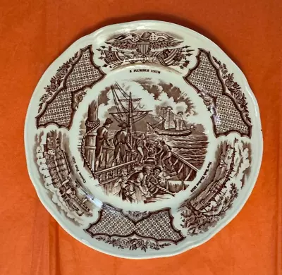  Fair Winds Alfred Meakin Scenes Of Chinese Export To US Brown Dessert Plate. • $10