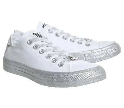 Converse Chuck Taylor All Star Miley Cyrus Sneaker White Platinum Shoe Size 10 • $89.99