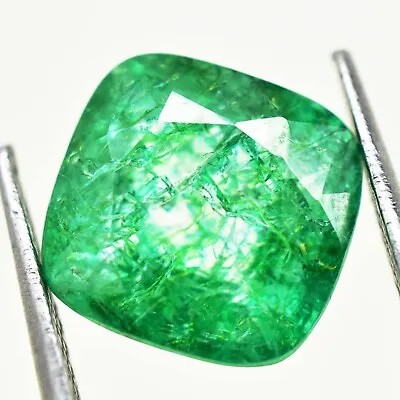 5.90 Ct Natural Green Zambian Emerald Cushion Shape IGL Certified Loose Gemstone • $23.21