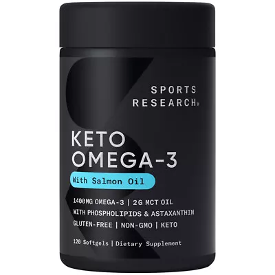 Keto Omega 1250mg 120 Softgels Fish Oil EPA DHA Astaxanthin Krill MCT Oil • $30.95