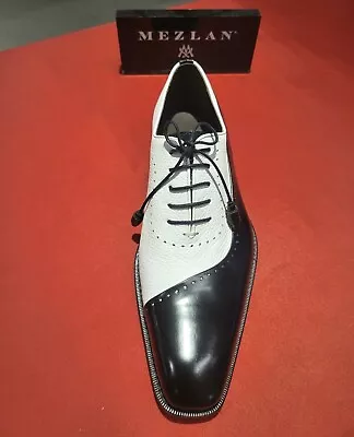 Mezlan Shoes Custom Contoured  Black White Spectator Oxford • $425