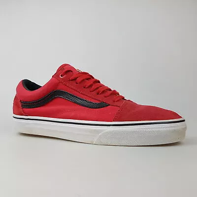 VANS Sz M 9.5 / W 11 US Shoes Red White Skate Old Skool | 3+ Extra 10% Off • $48.99