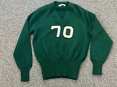 Vintage 100% Worsted Wool Cheerleader Sweater Size 44 Nelson Knitting Mills • $49.99