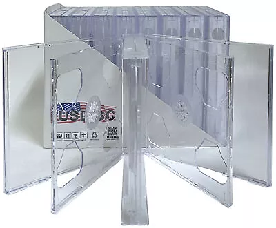 USDISC CD Jewel Cases Chubby 24mm Sextuple 6 Disc (Clear) Lot • $23.99