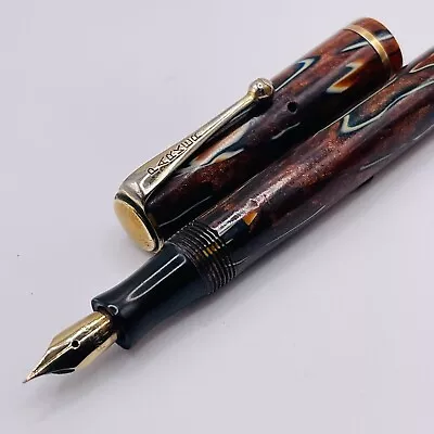 Parker Fountain Pen Thrift Visconti Desert Springs Bronze Blue White Flex Nib • $175