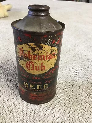 Vintage Antique Bohemian Club Cone Top Beer Can Patina • $60