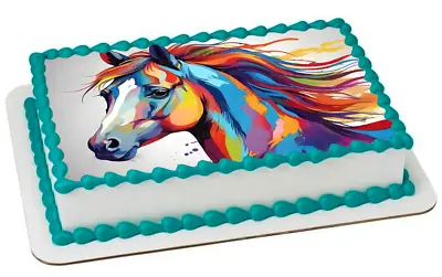 Horse Pony Animal Cake Topper Party Decoration Edible Birthday Celebration Gift • £5.49