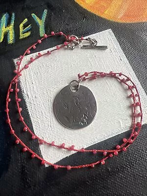 Jes Maharry Necklace Sterling Ohm Pendant Red Seed Beads  20 Inches • $625