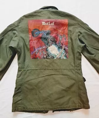 Meat Loaf Metallica Slayer Hand Painted Patched Army Military Mens Jacket Size M • $395