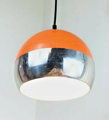 Mid Century Orange Pendant Lamp 70s By Carlo Nason Italy Atomic Space Age • $159