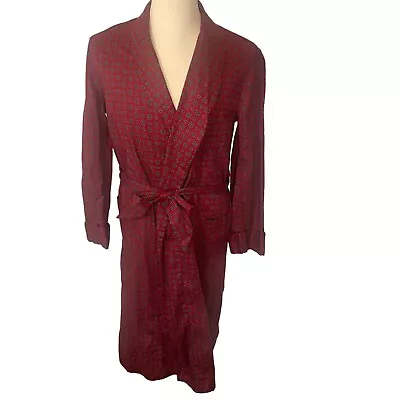 Vintage Roytex Medallion Print Long Sophisticated Smoking Robe Men L/XL? Red • $59.93