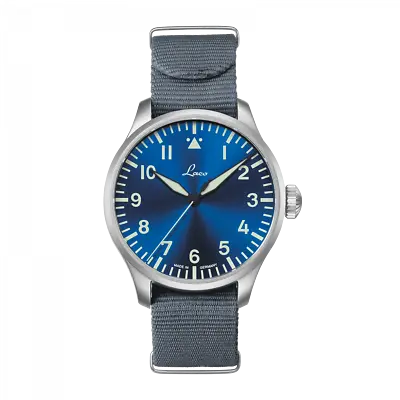 $356.69 • Buy Laco Augsburg Blaue Stunde 42mm Pilot Watch Blue Face BNIB Type A Flieger