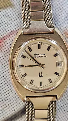 Vintage Mens Bulova Watch N3 10Kt Rolled Gold Plate Back Gold Elec. Bezel • $24.99