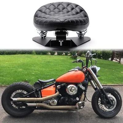 Leather Motorcycle Bobber 3  Solo Seats Spring For Yamaha V Star XVS1100 XVS650 • $89.11